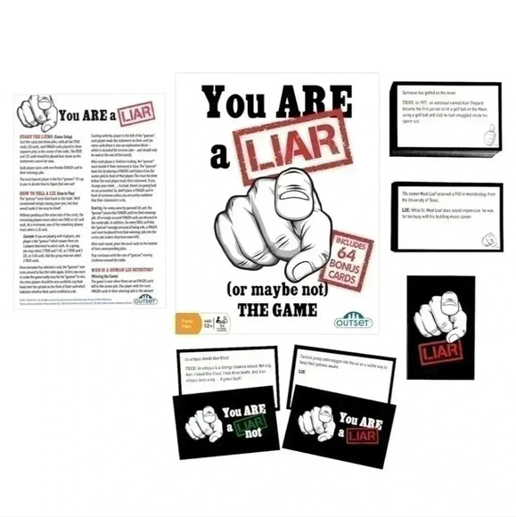 Outset Media You are A Liar Fact Or Fiction Guessing Party Card Game NWOT - Picture 2 of 9